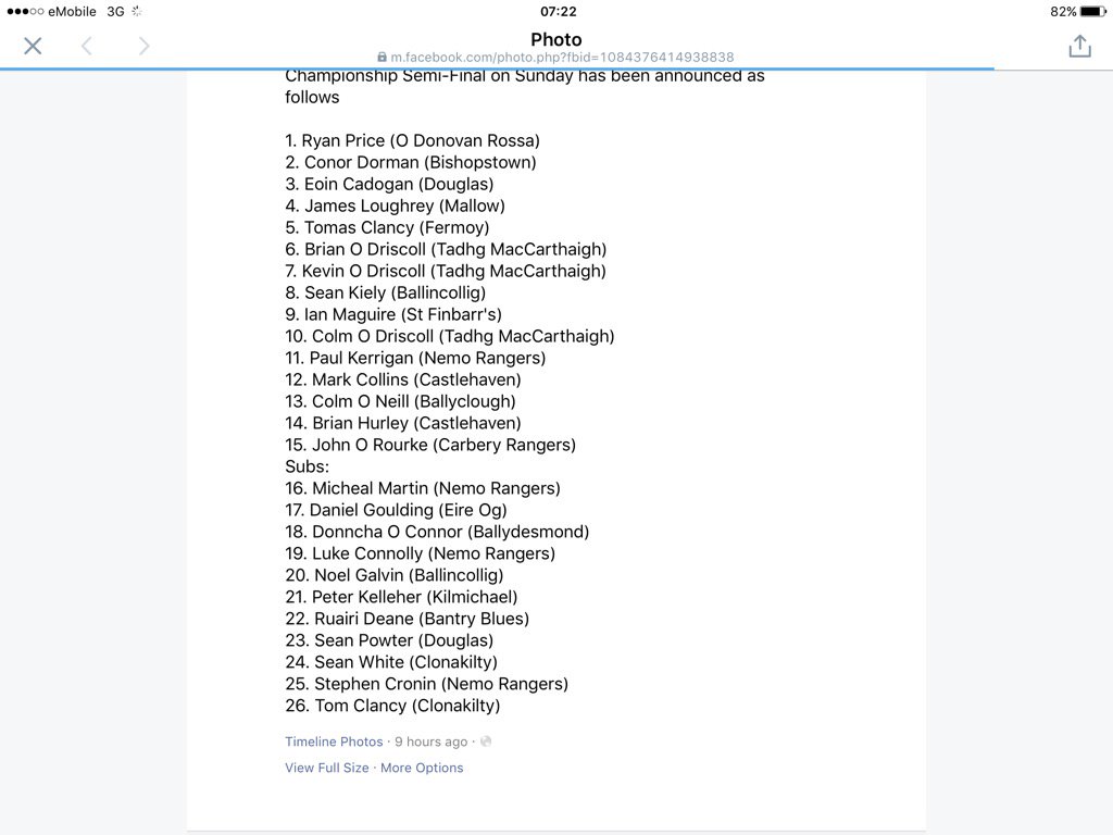 fermoygaa's tweet image. Best of luck to Tomas Clancy &amp;amp; the Cork team V Tipperary. Up de rebels!! @OfficialCorkGAA @21TomCat