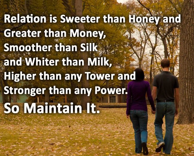 software_for's tweet image. #Relation is sweeter than #honey and greater than #money, Smoother than silk and whiter than milk....