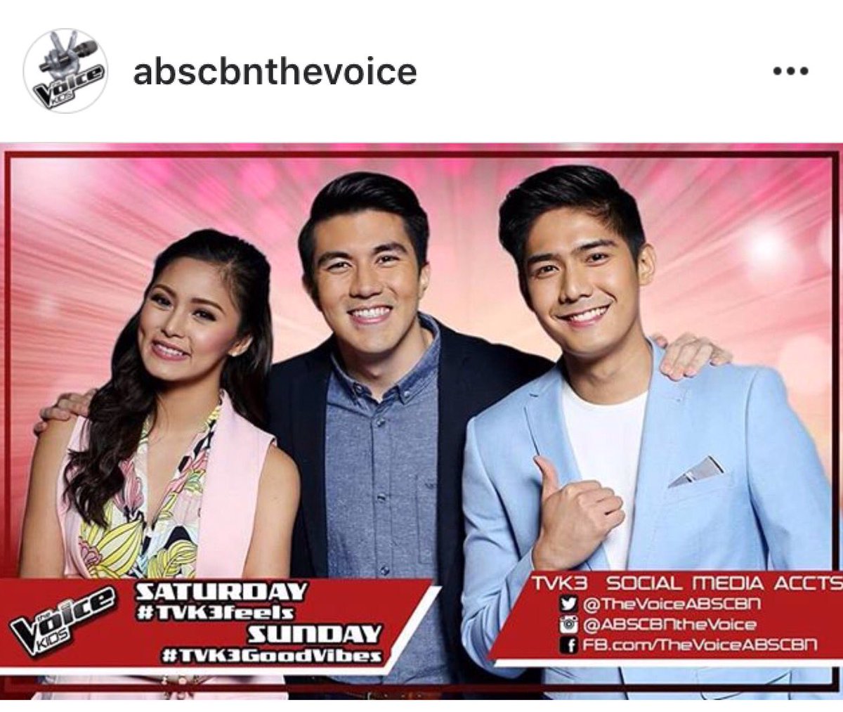 Don't forget our hashtag for tonight #TVK3feels  @TheVoiceABSCBN  <a href="/luckymanzano/">Luis Manzano</a> 
We Love You Lucky 😘😘😘. #TeamLuis