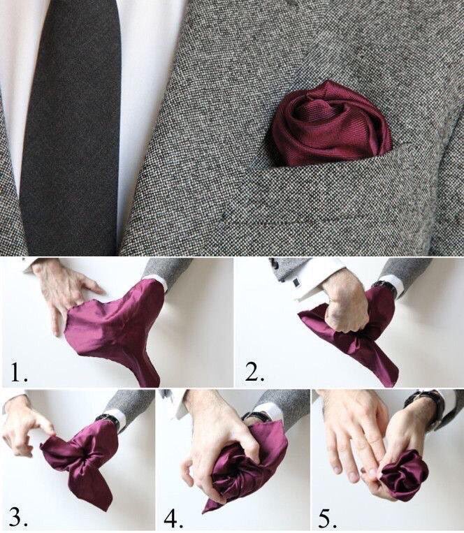 How to form a flower pocket square 👌