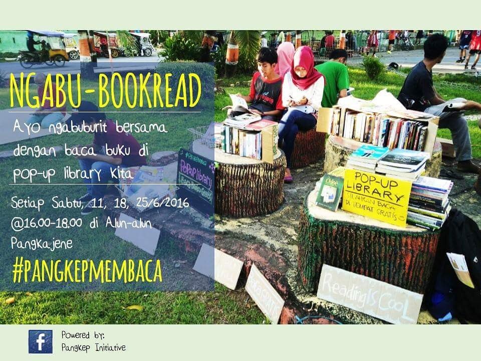 Yuk agang2 ngabubookread di alun2 Pangkajene. Datangki semuaa