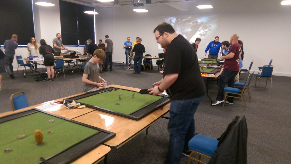 TheBetterBell's tweet photo. The David and goliath story being reanacted at @OutpostSheff @GuildBall event. https://t.co/A5y0TfSC86