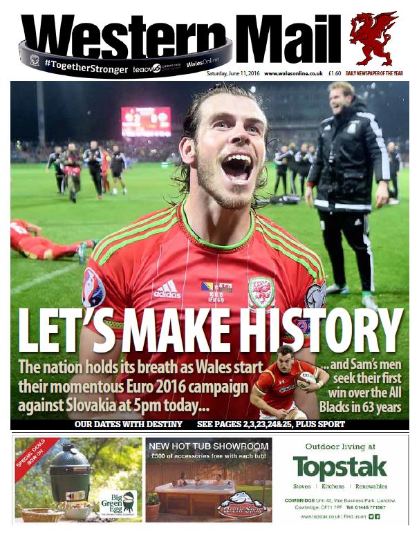 Today&#039;s Western Mail front page - C&#039;mon Wales!! | WalesOnline  ??????? | Scoopnest