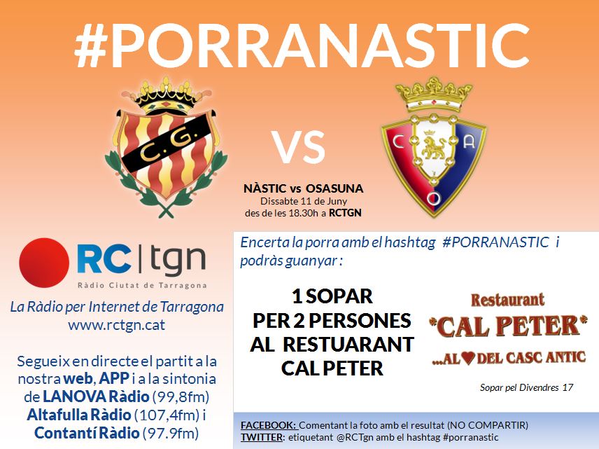 RCTgn's tweet photo. Creus en la #RemuntadaGrana? Participa a la #PorraNàstic del #OSAvNAS #PlayOffLaLiga Amb premi com sempre! https://t.co/RiLJLWsRvh