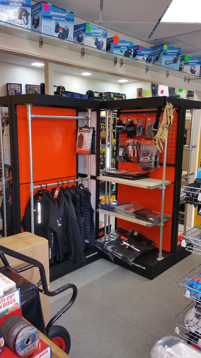 pertongroup's tweet photo. 5 new @scruffsworkwear stands now in place, working hard to finish and only another 38 items left to display #Phew https://t.co/DjSDER7aGI