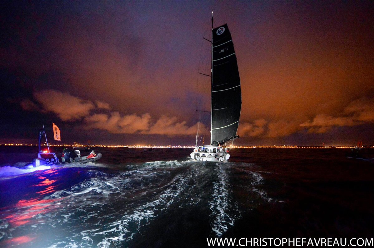 #NYVendee @kojiro_jp11 crossed the line by night. Well done ! #Highfieldboats #OfficialSupplier #IMOCA #OceanMasters