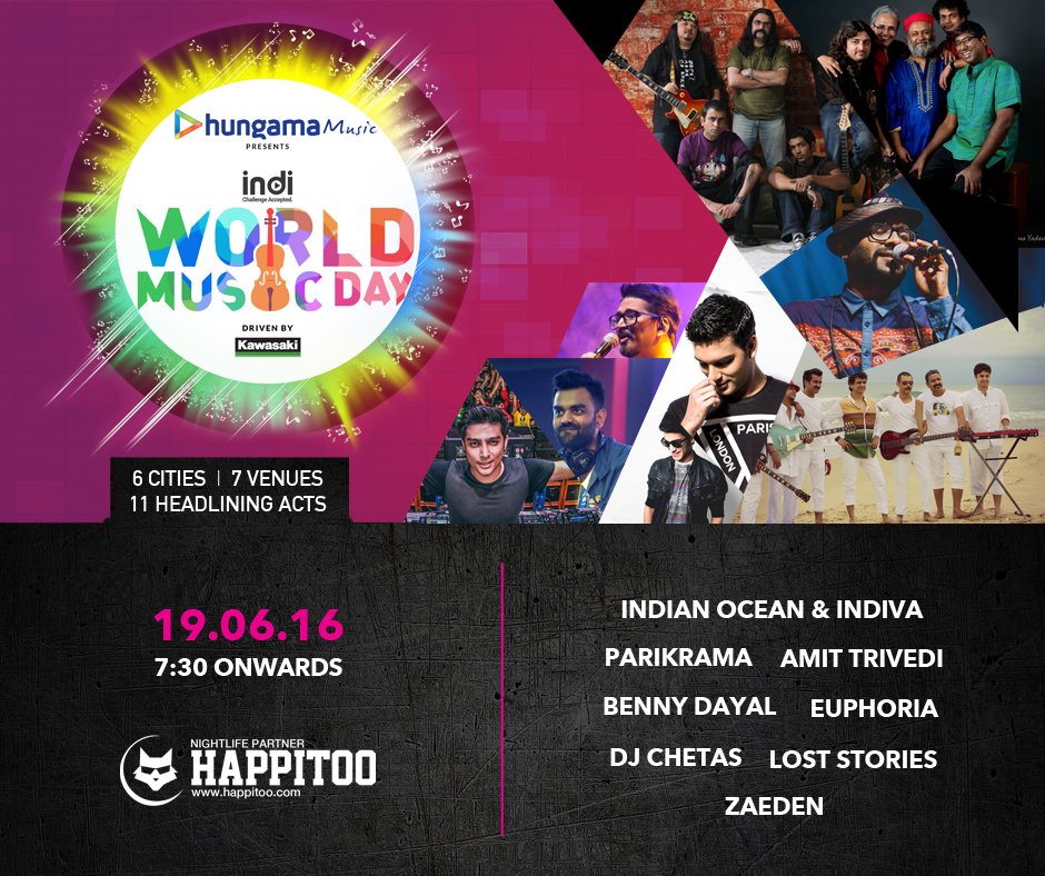 World Music Day is back- in its 2nd Edition! @Hungama_com <a href="/ArtistAloud/">ArtistAloud</a> <a href="/HardRock/">Hard Rock Cafe</a> #India <a href="/WeAreMumbai/">WeAreMumbai</a> <a href="/WeAreNewDelhi/">WeAreNewDelhi</a>
