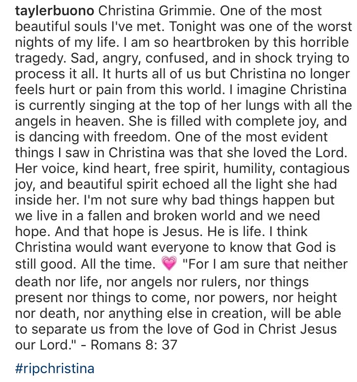 TaylerBuono's tweet image. #ripchristina See you again in heaven someday. What a beautiful soul she had. She was special. 💗