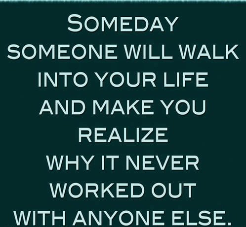 PcMessage's tweet image. Someday someone will #walk into your #life and make you realize why it never #worked out with anyone else.