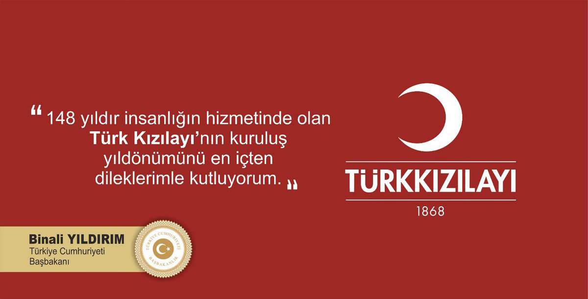 Sayın Başbakanımızın <a href="/TurkKizilayi/">Kızılay</a>'nın kuruluş yıldönümü sebebiyle yayınladıkları mesaj: basbakanlik.gov.tr/Forms/_Article…