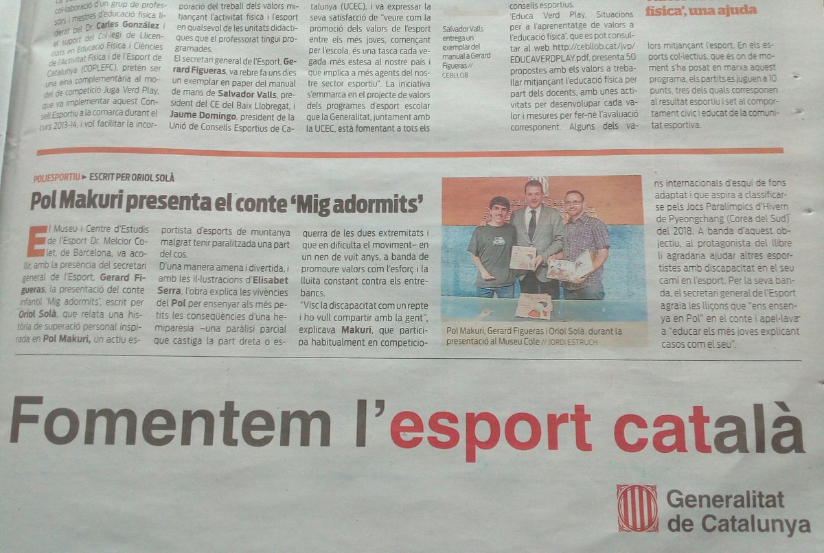 Avui al diari SPORT!! Això és un no parar 😍😂.
Motivat més que mai per escalar tots els murs!!
