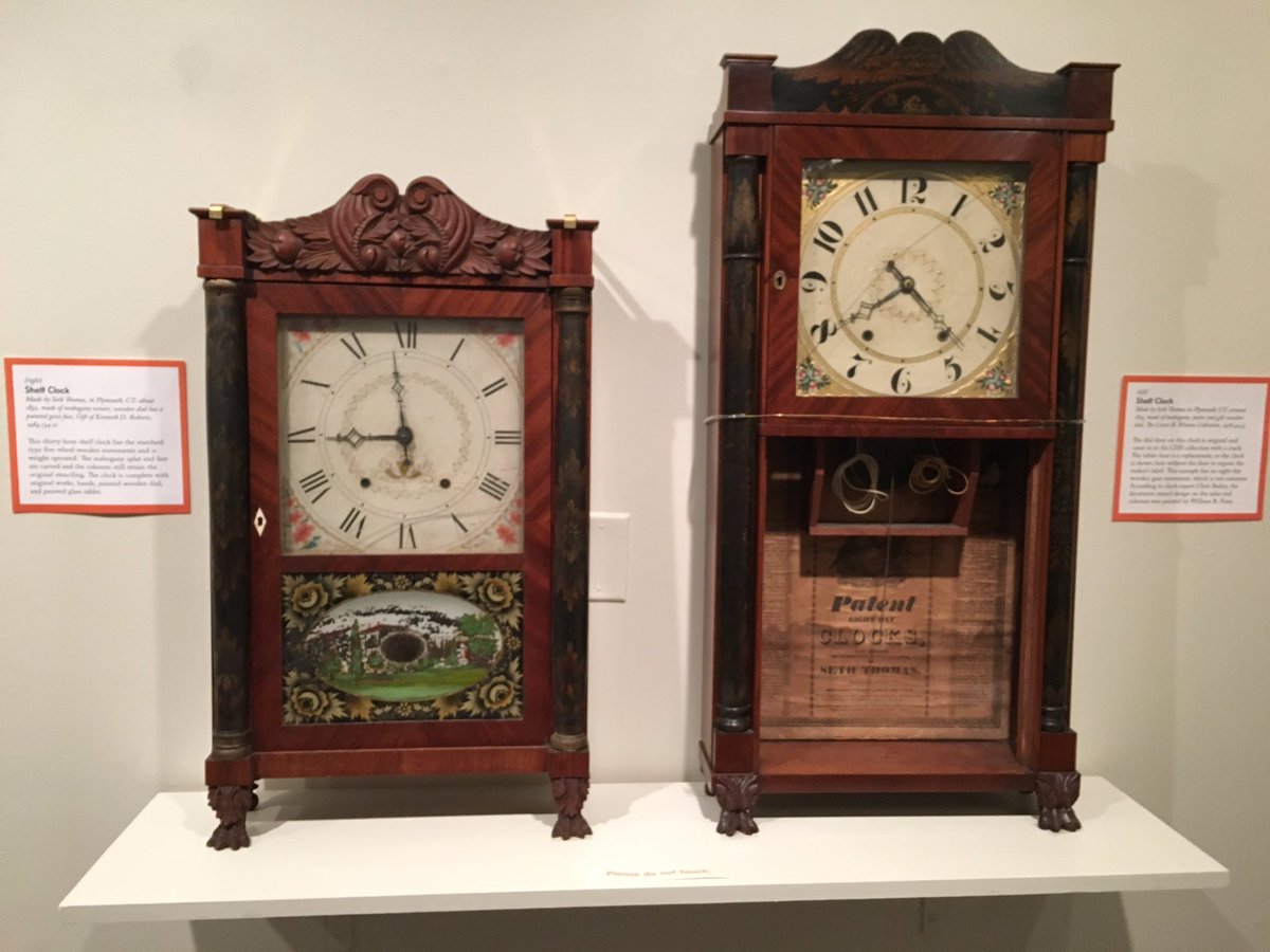 JeremyDBond's tweet image. This weekend is the 200th birthday of the #ShelfClock. These from ~1815-25. #clocks #patents #CThistory #CTOpenHouse
