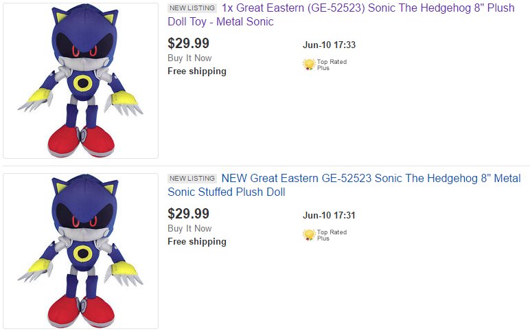 Great Eastern GE-52523 Sonic The Hedgehog 11 Metal Sonic Stuffed Plush