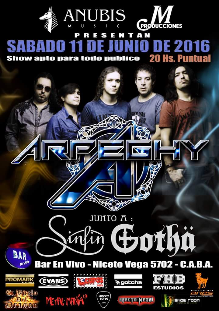 Anubis_Shows's tweet photo. Arpeghy, Gotha y Sin Fin...esta noche en Bar en Vivo (Palermo). https://t.co/MJLw0gEbTJ