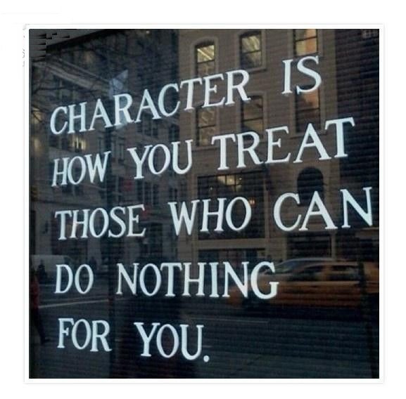 smsapplication5's tweet image. #Character is how you #treat those who can do #nothing for you.