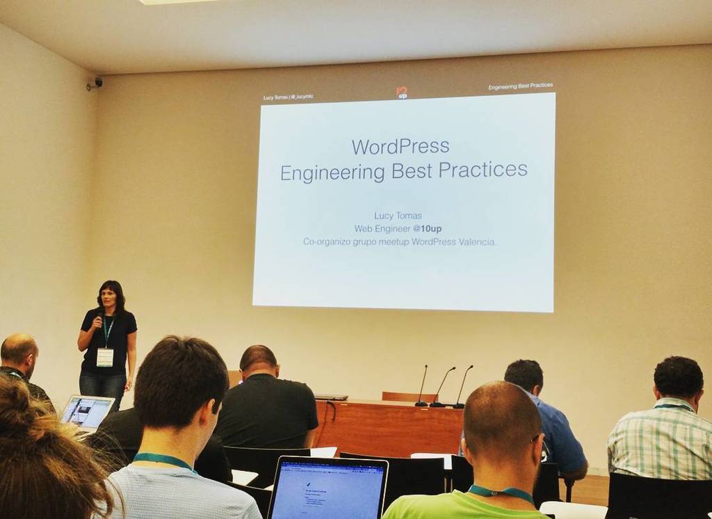 EliasGomezPro's tweet photo. Comienza la segunda parte de la #WCBilbao, con la charla de @_lucymtc y las mejores prácticas de @10up. ¡Muy intere… https://t.co/oKnvt9Znap