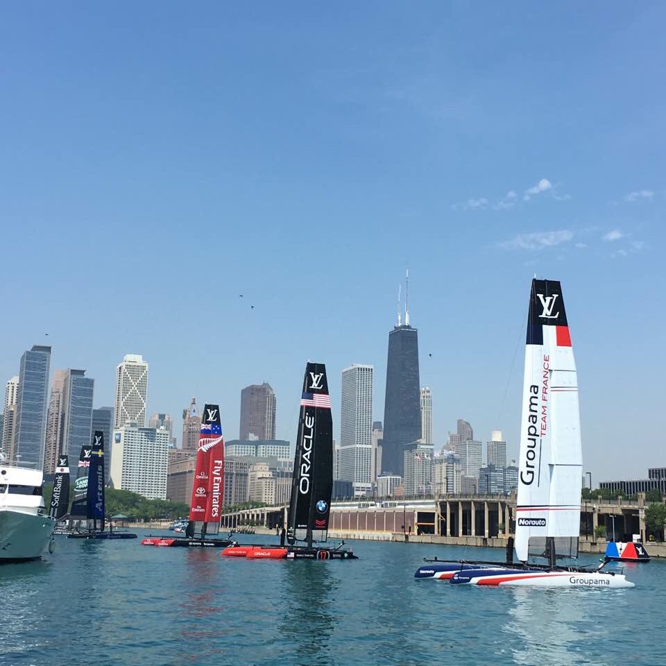 SlipFinderApp's tweet image. Team Slipfinder checking out @americascup boats in Chicago!   Awesome Friday!  #slipfinder