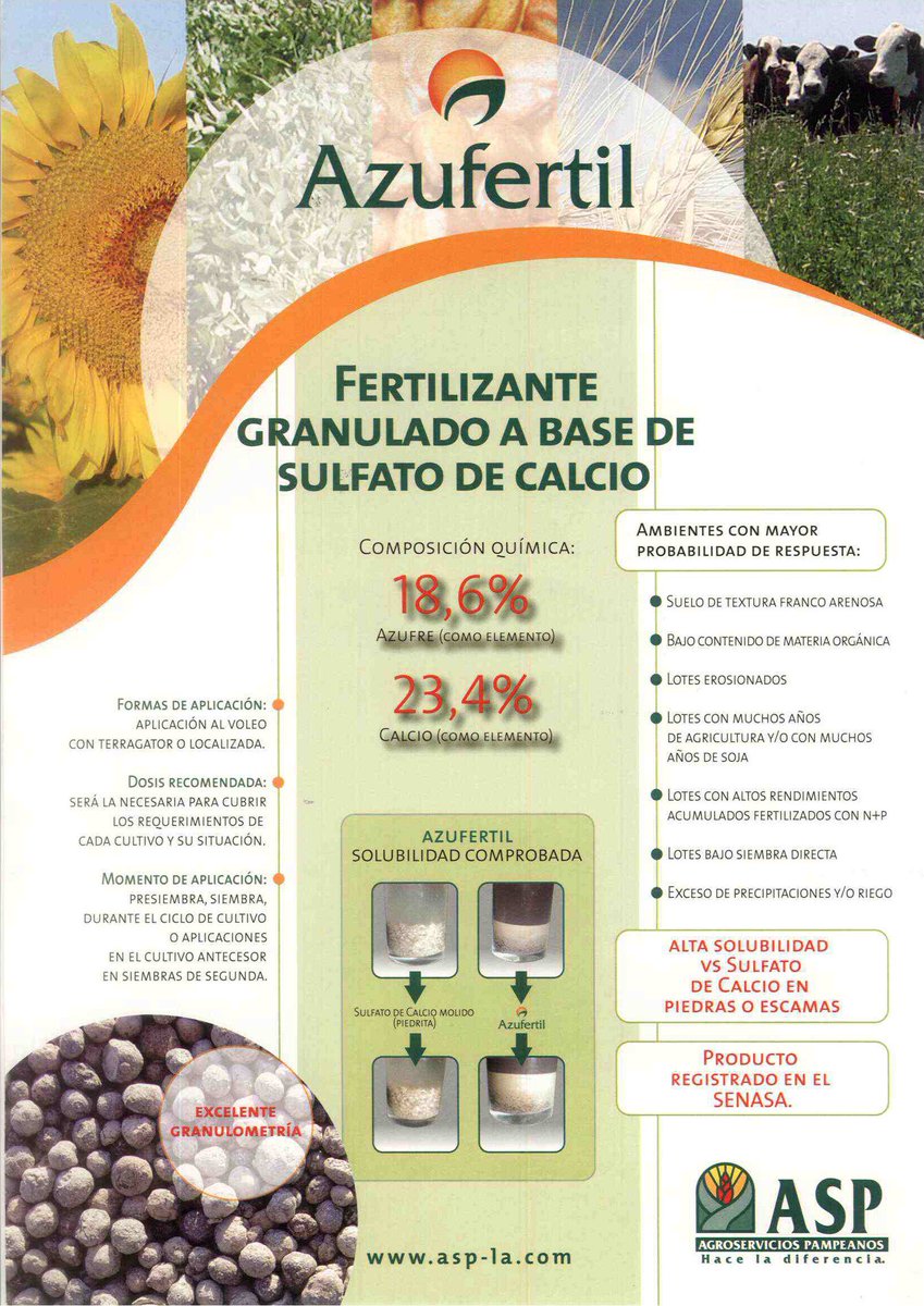 NutrienArboliAR's tweet photo. #ASP #AZUFERTIL Aplicación al voleo con terragator en @AspArbolito.
Composición química: 18,6% Azufre-23,4% Calcio https://t.co/ePeWqvnvdi