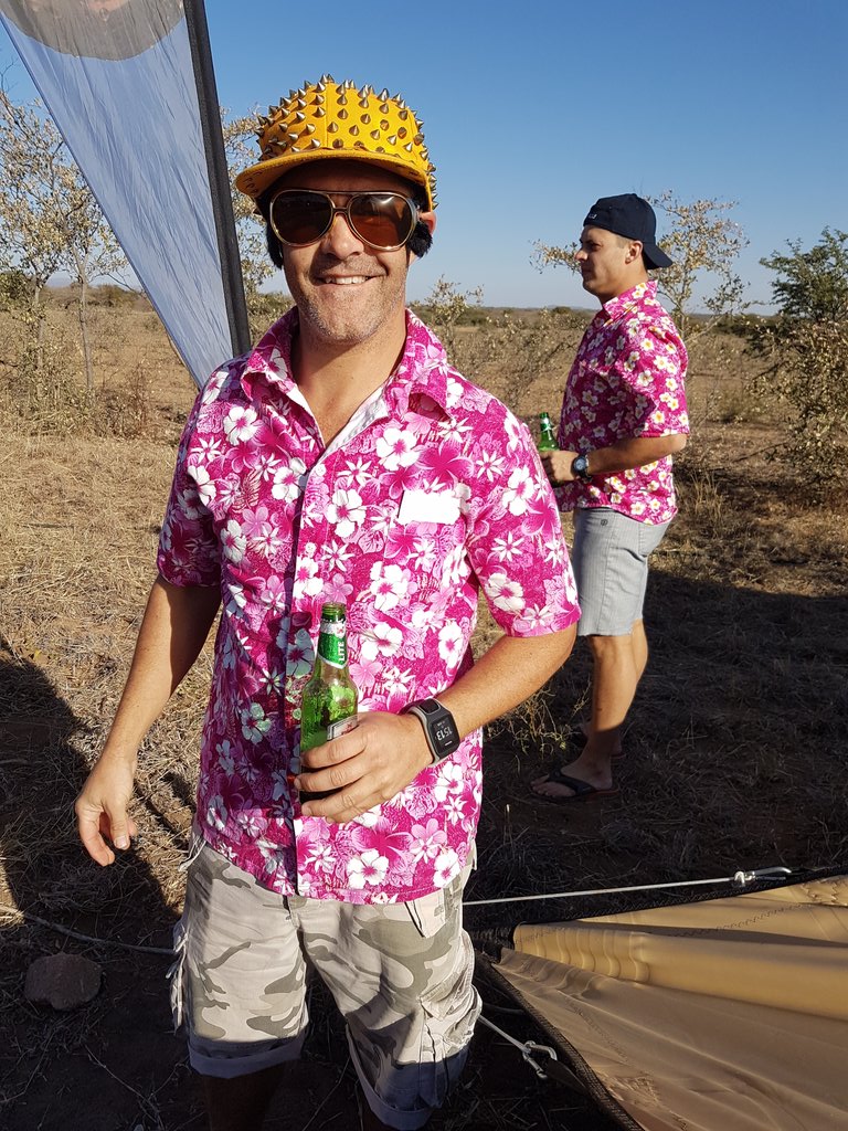 kalchalmtb's tweet photo. When the Kalahari gives you sand... you get your Hawaiian shirts out &amp; grab a @StLouisLager #Kalchal2016 #Beachlife https://t.co/lzYG7FGi3I