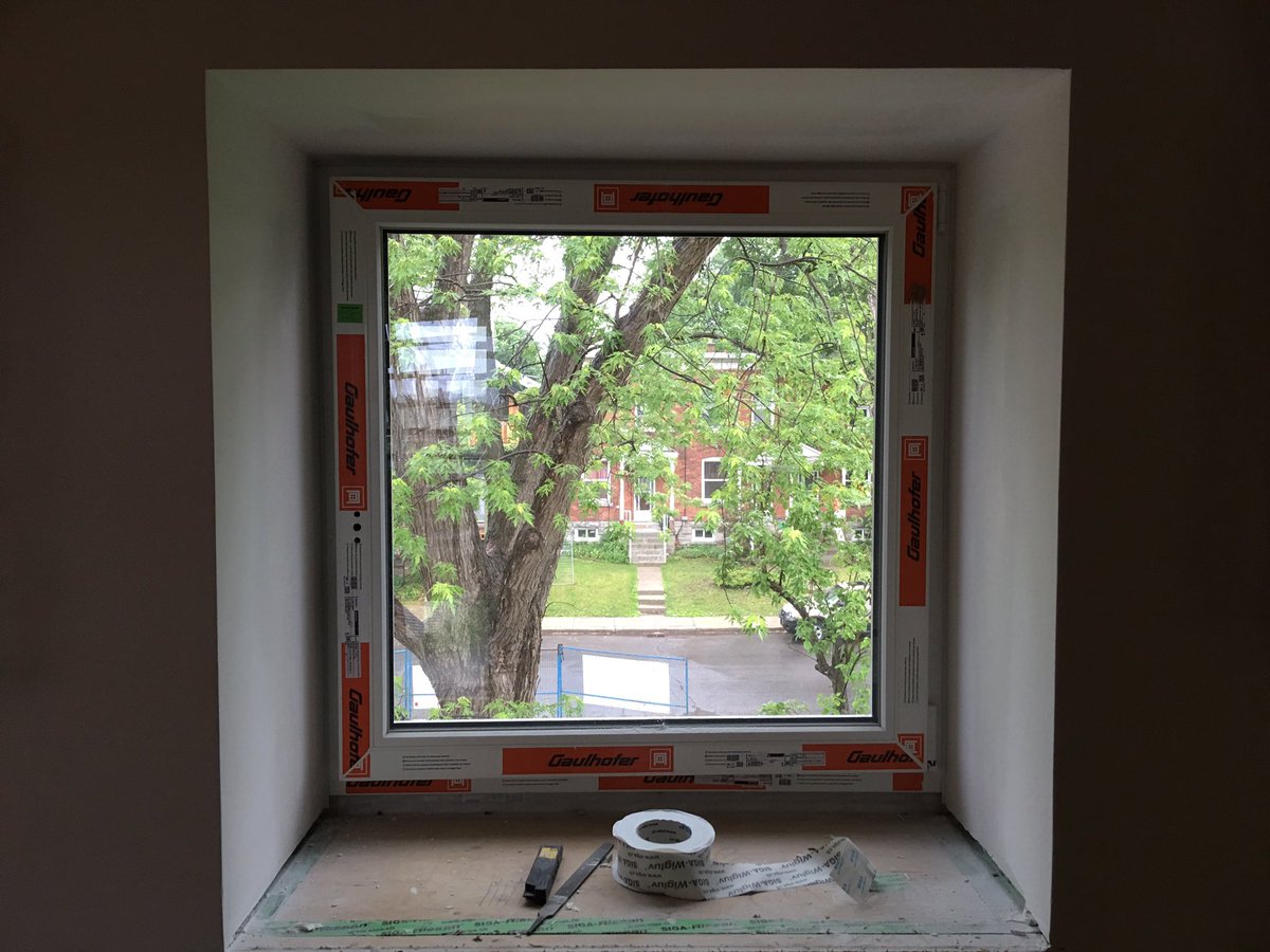 Drywall window returns are looking awesome, courtesy the hard work of Brian Rosen #WanderHouse #Passivehouse