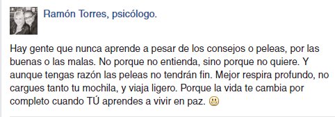 RamonTorresPsi's tweet photo. Viajemos ligeros amigos :) #BuenSábado https://t.co/TzOsNCwaTN