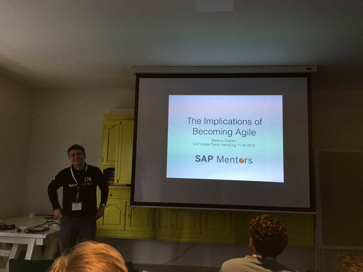 oliver's tweet image. Happy to see Agile being a big topic at #sitHH - @TheRealTier “Implications about Becoming Agile”