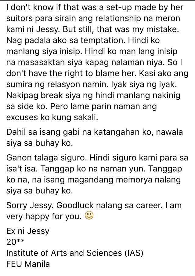 OneFEU's tweet photo. Jessy's former boyfriend's confession in FEU Secret Files. #FEUSF https://t.co/TO2D0Q7Fgr