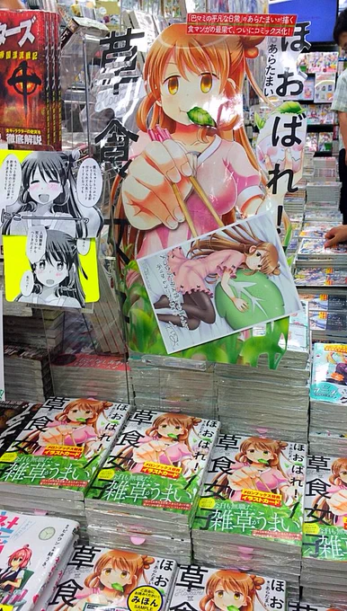 メロンブックス秋葉原店さま!入ってすぐの特設台で大きく展開して頂いてましたー!色紙を1枚描かせてもらいましたのでお越しの際には見て頂けたら! 