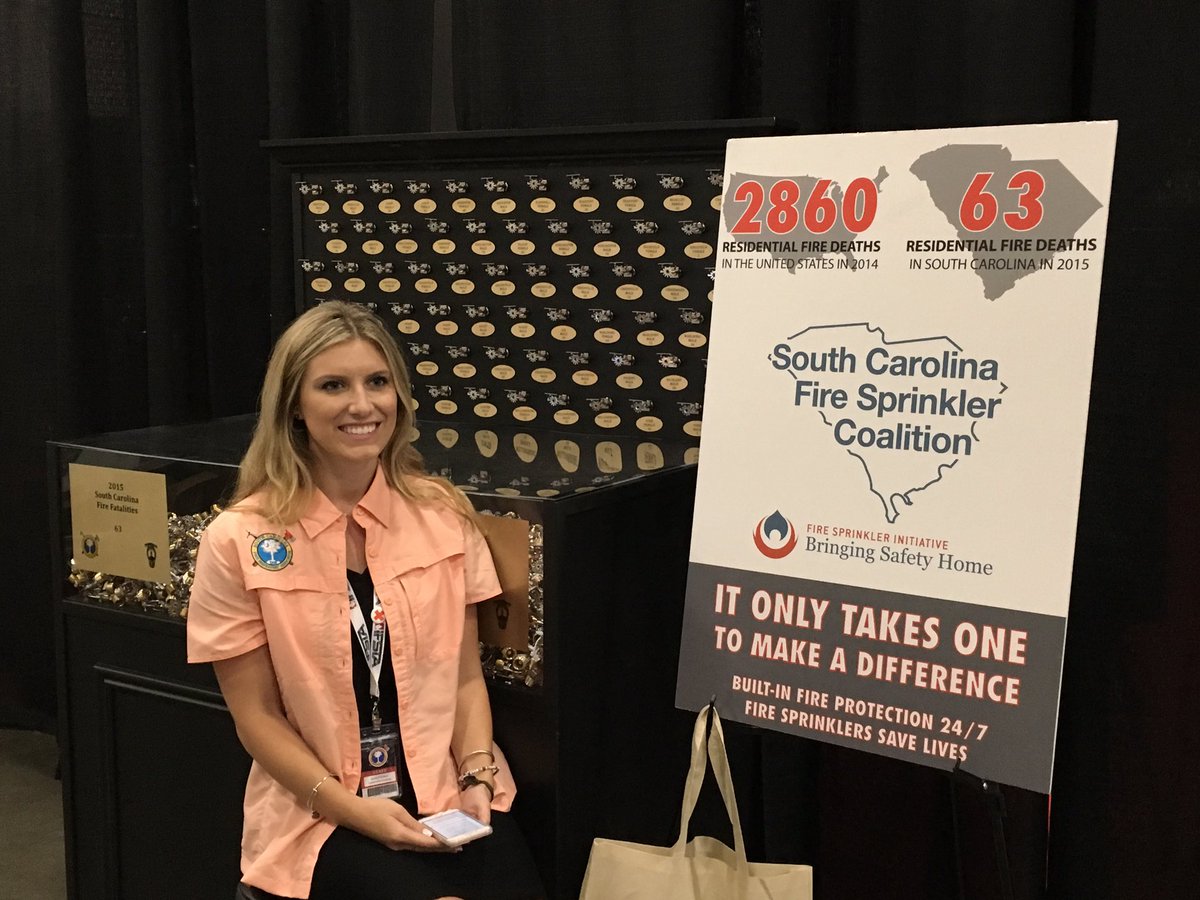 Minick's tweet photo. The @SCFireSprinkler booth is best in show @FireRescueSC for @scfirefighters. Stop by &amp; see @Jenna_CRR for Fastwater https://t.co/OYIcZyHrI3