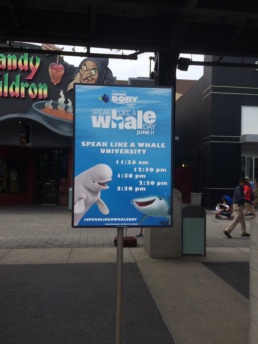WDWNT's tweet photo. Happy #SpeakLikeAWhaleDay! Special activities @DisneySprings today https://t.co/d1blXf9yf2