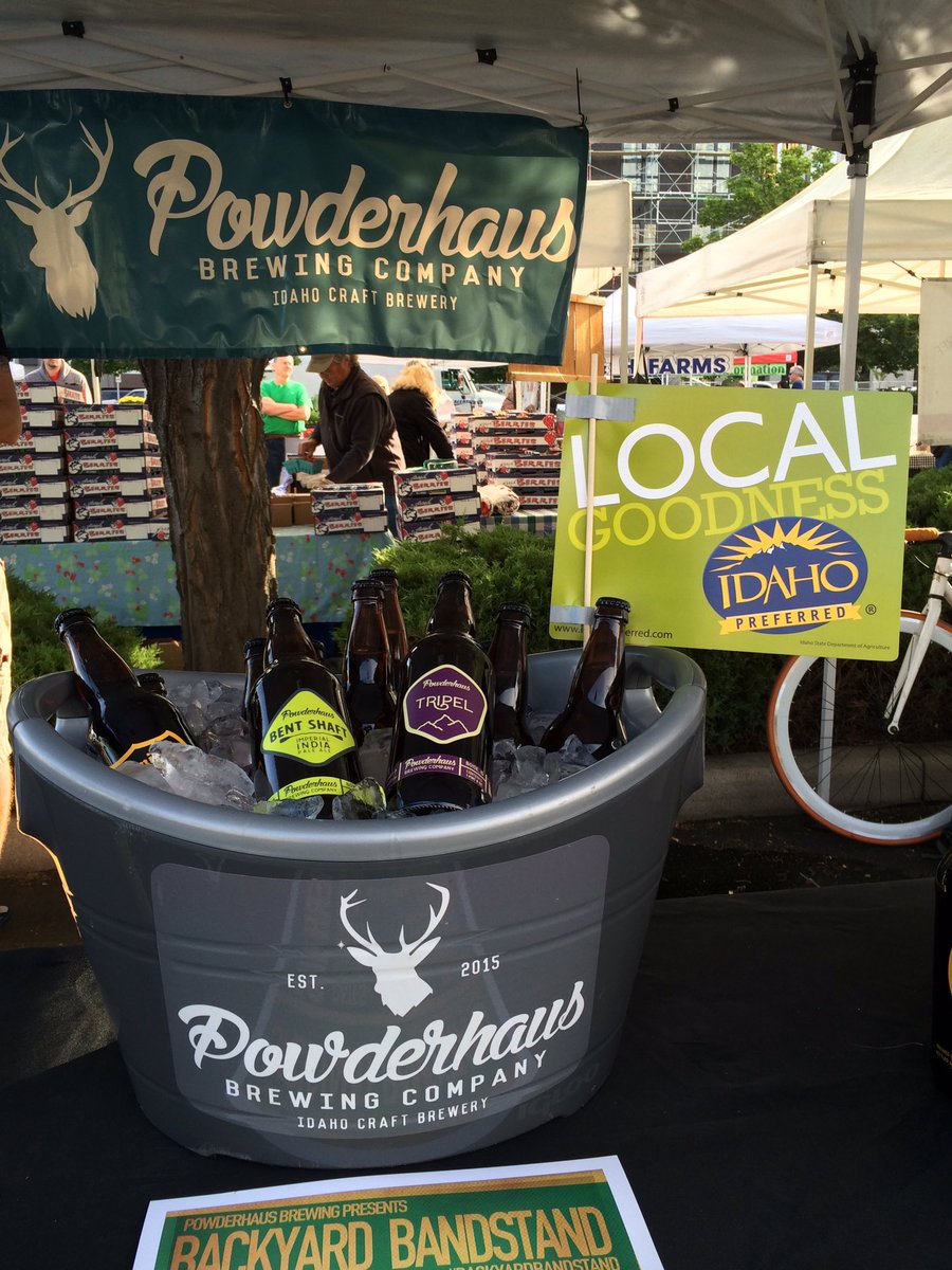 IdahoPreferred's tweet photo. Stop by the @FarmMarketBoise and sample some @PowderhausBrew 🍻 A great gift for #FathersDay. 👨 #LiveDrinkLocal https://t.co/4niKLj8QJy