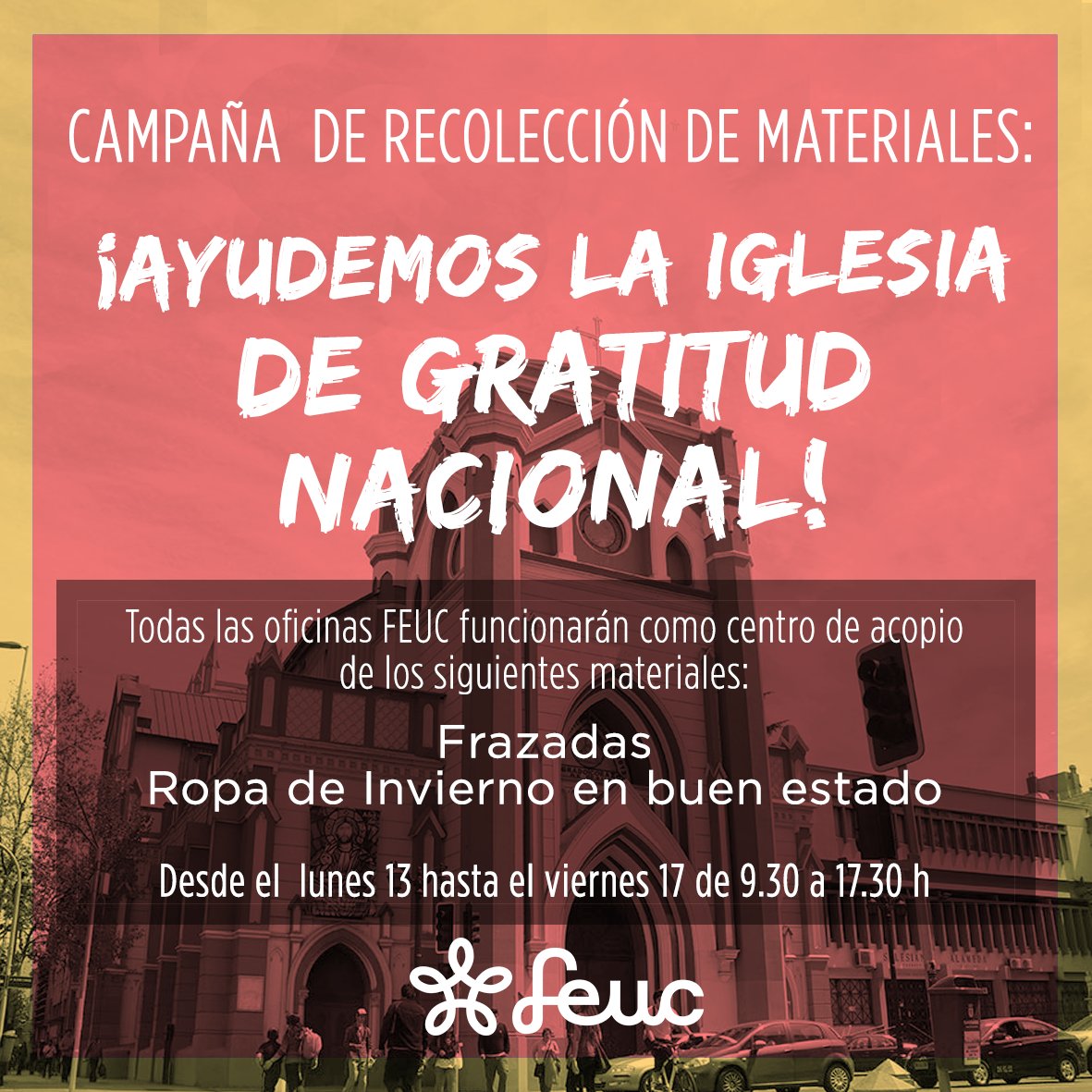 #CAMPAÑA @FEUC visita Iglesia de la Gratitud Nacional e inicia campaña en apoyo feuc.cl/feuc-inicia-ca…