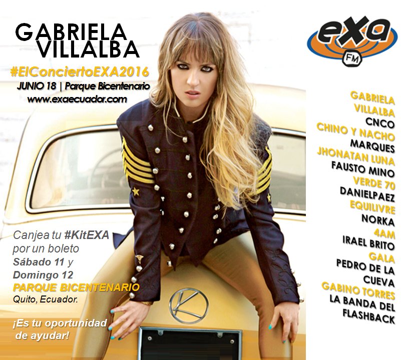 ConexionGabyDeK's tweet photo. Lleva HOY tu #KitEXA al Parque Bicentenario en #Quito y reclama tu entrada para #ElConciertoEXA2016 @exafmecuador ☺ https://t.co/XW0Ldeu9i3