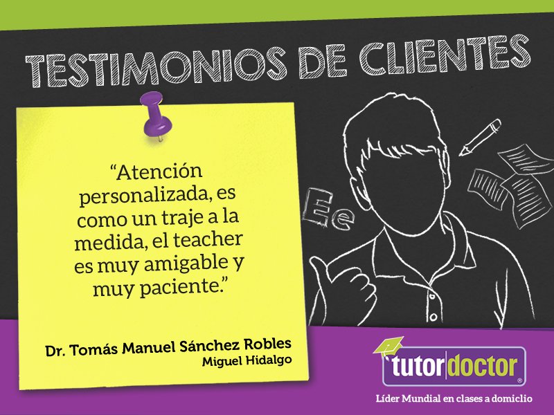 TutorDoctorMx's tweet photo. ¡Nos encanta enterarnos de cómo progresan nuestros estudiantes! Y más aún, saber lo que piensan sobre Tutor Doctor: https://t.co/XXbTr3eXvn