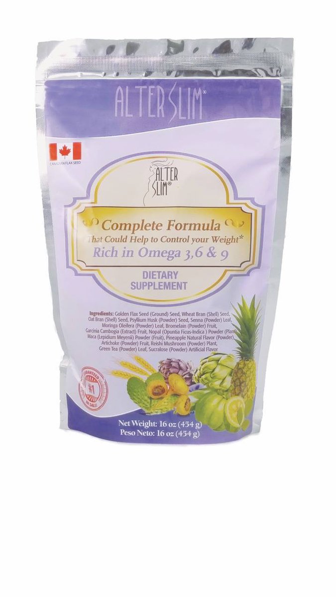 Alter_Slim's tweet photo. Alter Slim contains: Golden flaxseed, Pineapple, Garcinia cambogia, Wheat Bran, Oat, Nopal, Maca, Senna, Moringa... https://t.co/2505pkWufY