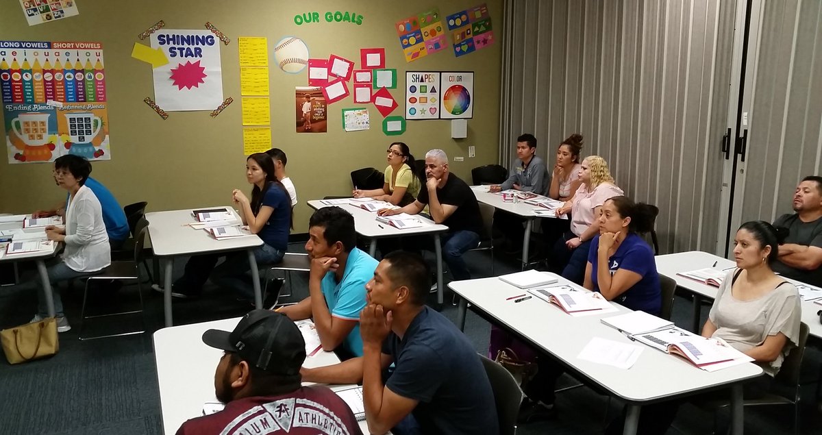 bibliocisco's tweet photo. Summer's Saturday #ESL classes have begun! Students from the @atmosenergy Literacy Center @ Dallas West branch here. https://t.co/x2ULBwhmnD