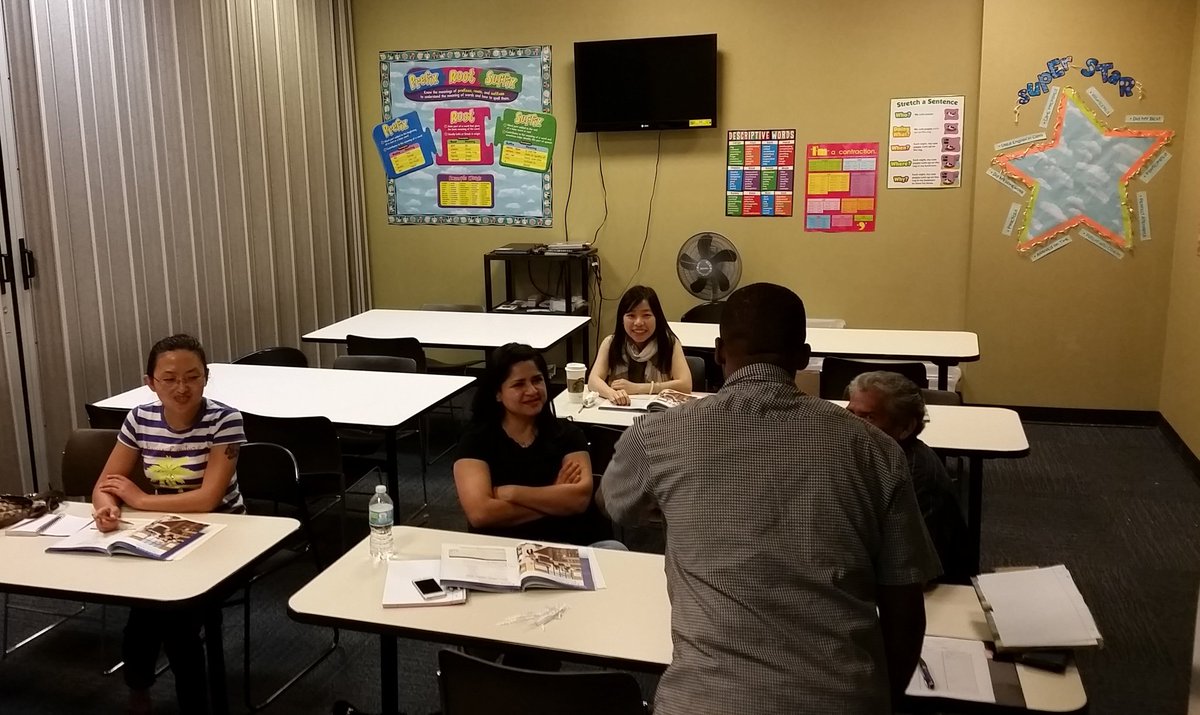 bibliocisco's tweet photo. Summer's Saturday #ESL classes have begun! Students from the @atmosenergy Literacy Center @ Dallas West branch here. https://t.co/x2ULBwhmnD