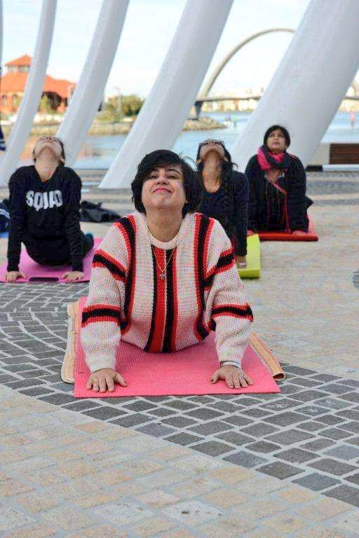 CGIPerth's tweet photo. @iDayofYoga celebrations
curtain-raiser at #ElizabethQuay by @ArtofLiving @CGIPerth https://t.co/rsj2X1gQGS