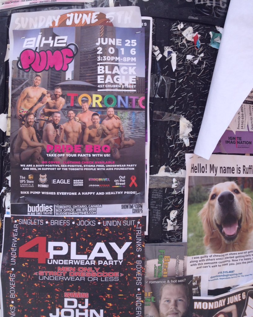 BikePumpToronto's tweet photo. Our posters have hit @ChurchWellesley! @eagletoronto @TPWA @F4LBR @bearofaman @DXHomoPromo @GayTorontoEvent🌈 https://t.co/qsWsiK6sP2