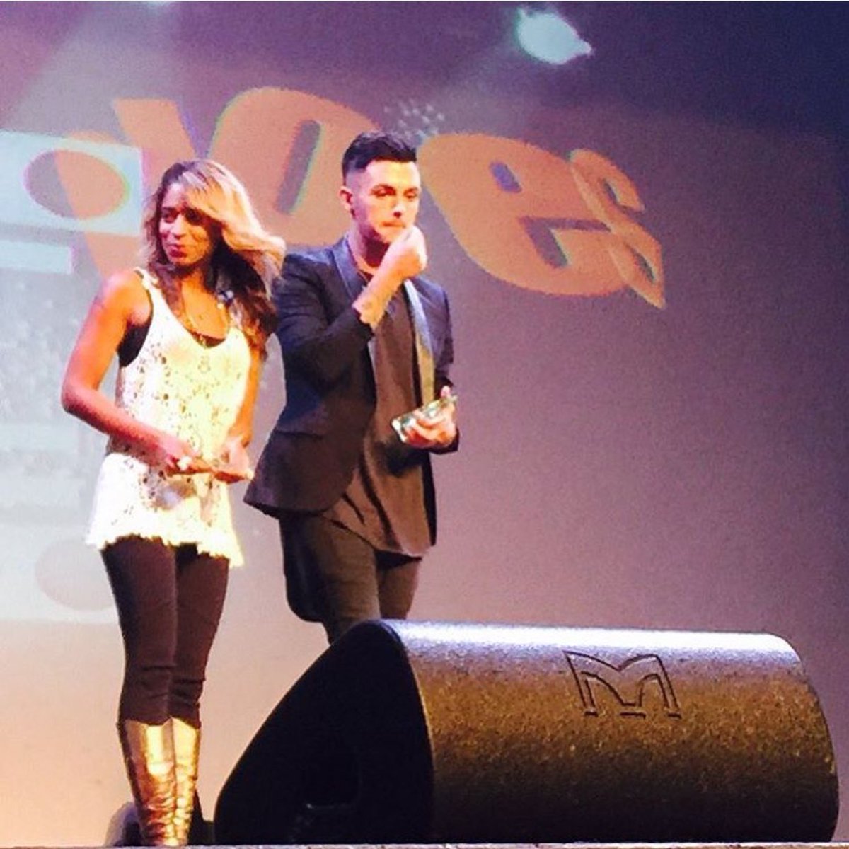 deviouspop's tweet photo. Aww! Look at @JaymiUJWorld at the Britain Does Variety Finale! #Jaymi 😍😍 https://t.co/FyApVpAgpZ