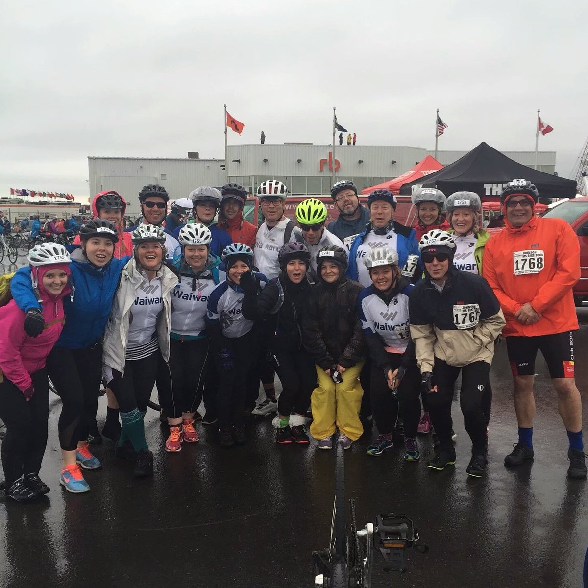 Spinunity's tweet photo. Let's do this! #teamwaiward #teamspinunity @MSBikeLedCam #msbikeL2C #rainorshine https://t.co/8PFze7CS1d