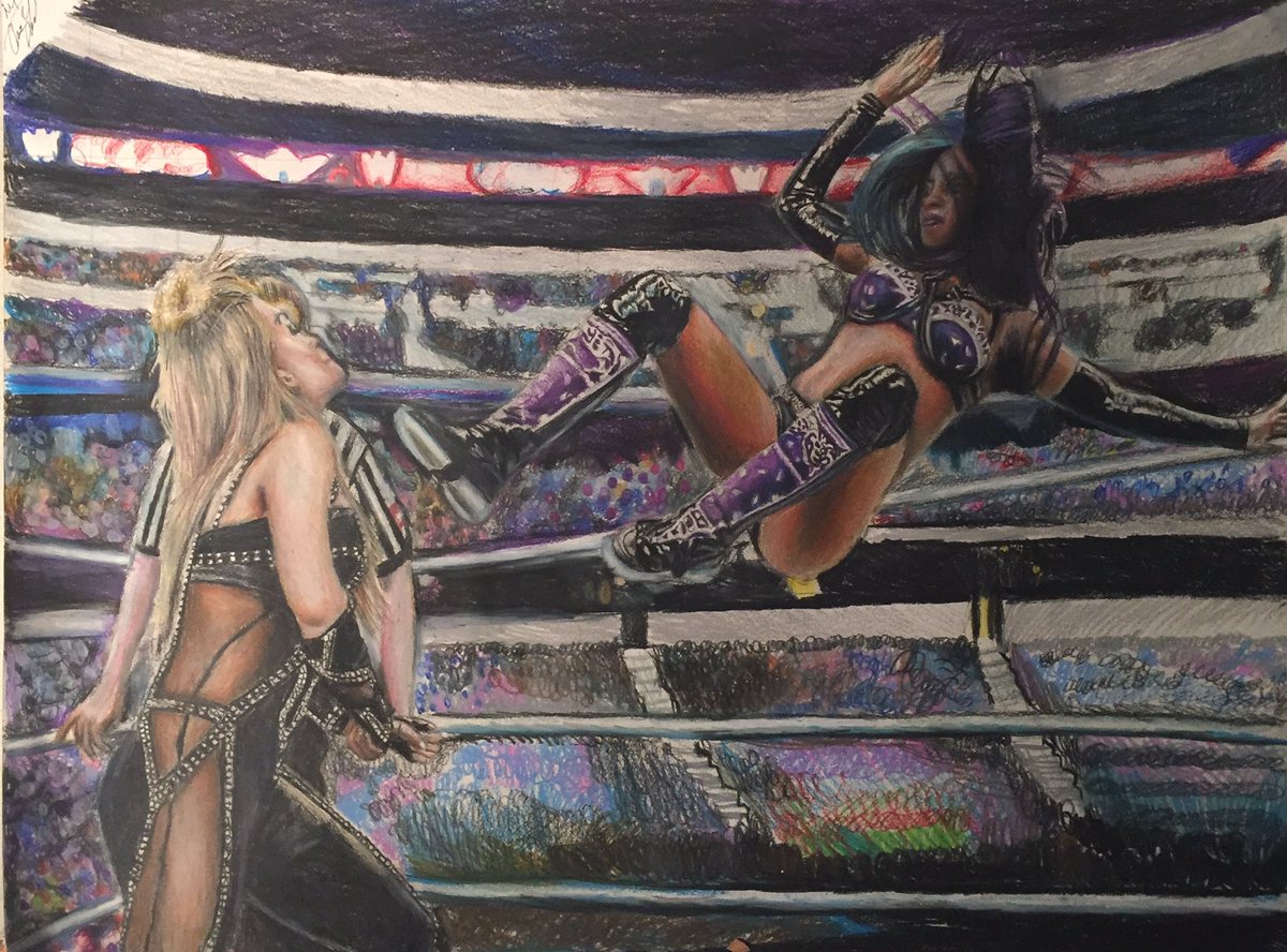 _ChrisTheArtist's tweet photo. Finally finish. Drawing of @NaomiWWE and @NatbyNature @WWE #WWE #wwefanart #art #drawing https://t.co/onMnE5fTyg