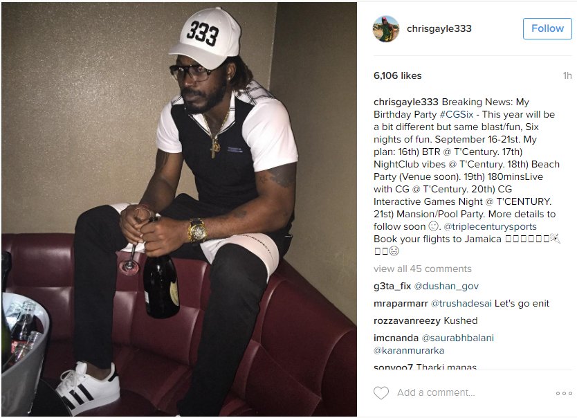 Chris Gayle reveals his 37th birthday party plan 1