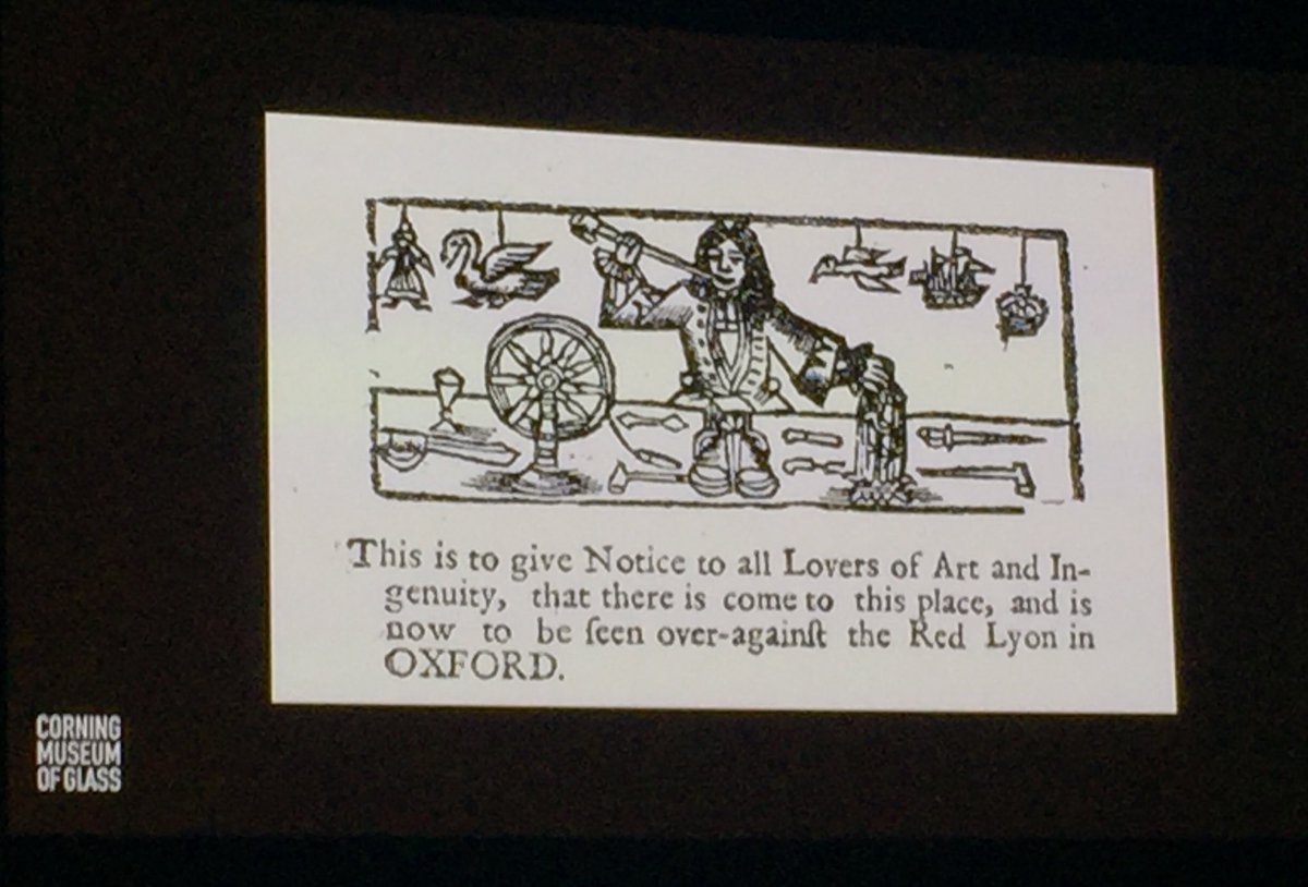 17th century handbill for glass demonstration. #GasCorning