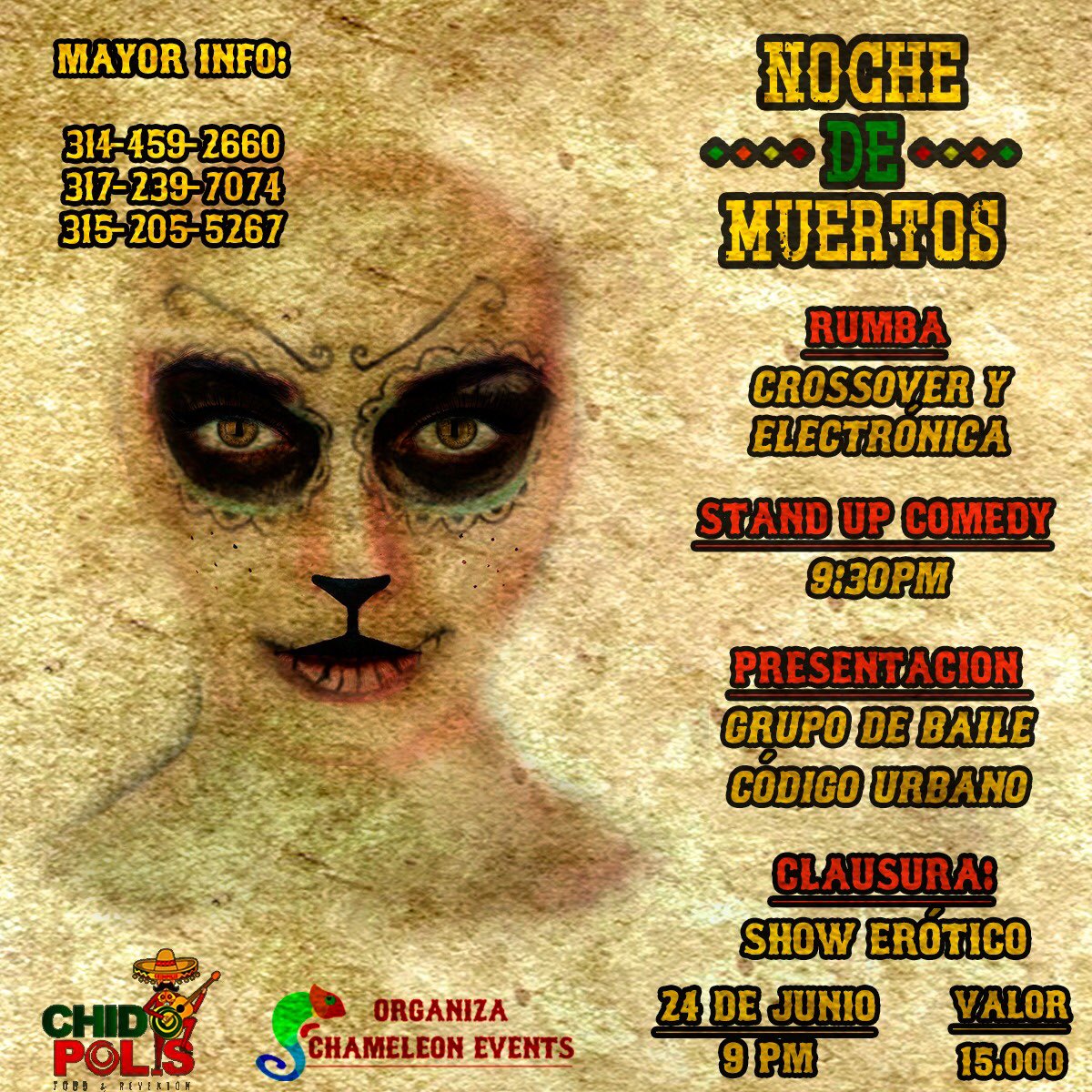 ChamEvents's tweet image. Entonces práctica tus pasos este 24 Junio en la rumba #NocheDeMuertos