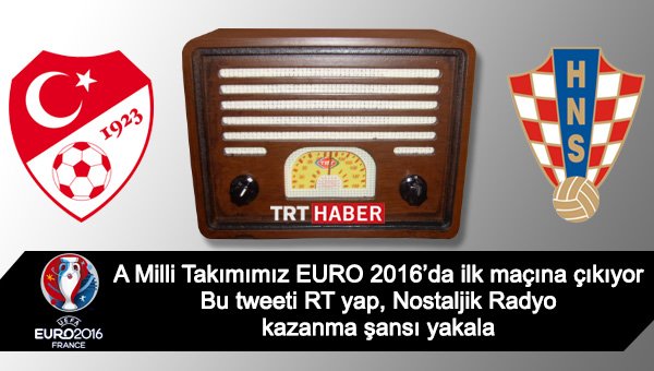 Millilerimiz, yarın EURO 2016'da ilk maçına çıkıyor 

Bu tweeti RT yap, nostaljik radyo kazanma şansı yakala #TUR