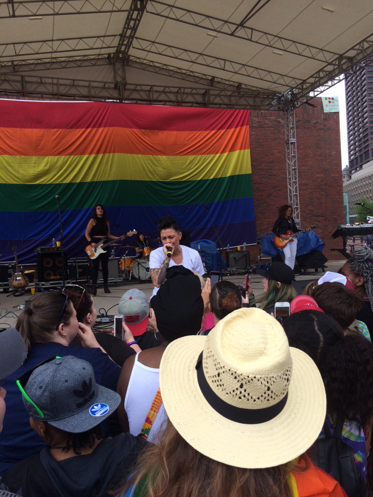 Jurisanne's tweet photo. Just saw @HunterValentine at #BostonPride They killed it https://t.co/ux9fhHKNNs