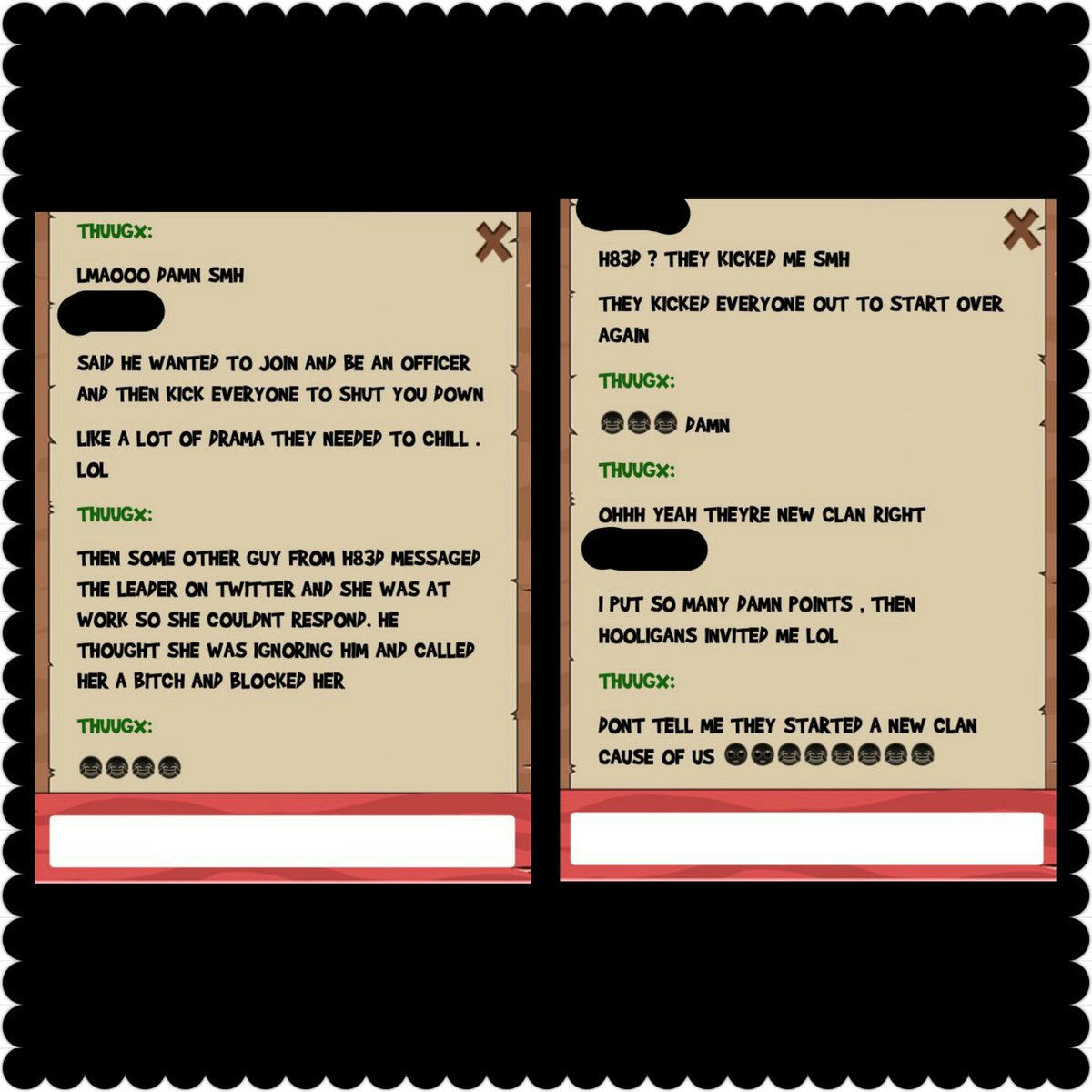 Camila19923's tweet photo. @872serge Nice try to get in my clan , be officr to kick ever1 but u end up close urs &amp; start new 1 becoz of a name. https://t.co/NOZ551x8KY