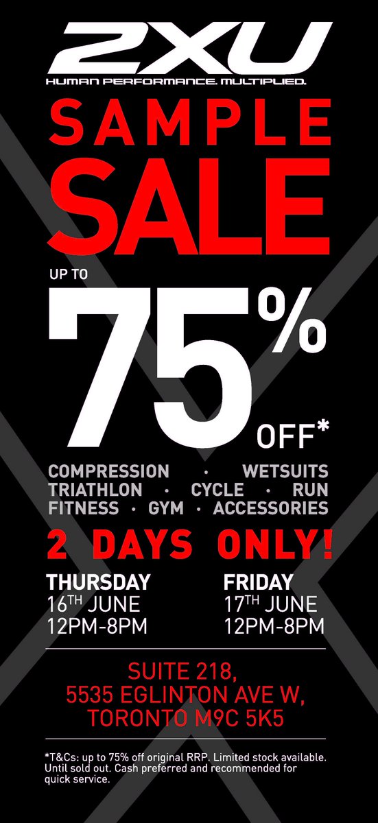 2XUcanada's tweet image. Amazing deals-limited time only! Address: 5535 Eglinton Ave W,Unit#218 Etobicoke, ON M9C 5K5 *All Sales Are FINAL*