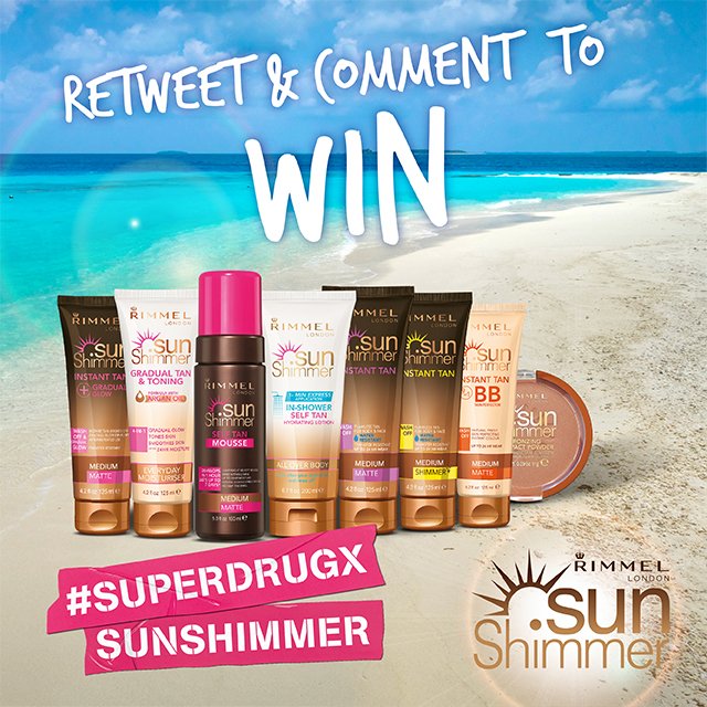 superdrug's tweet photo. For a sunskissed glow, whatever the weather. Let us know your favourite Sunshimmer to win #SuperdrugxSunshimmer https://t.co/gk3Vn3u3qI